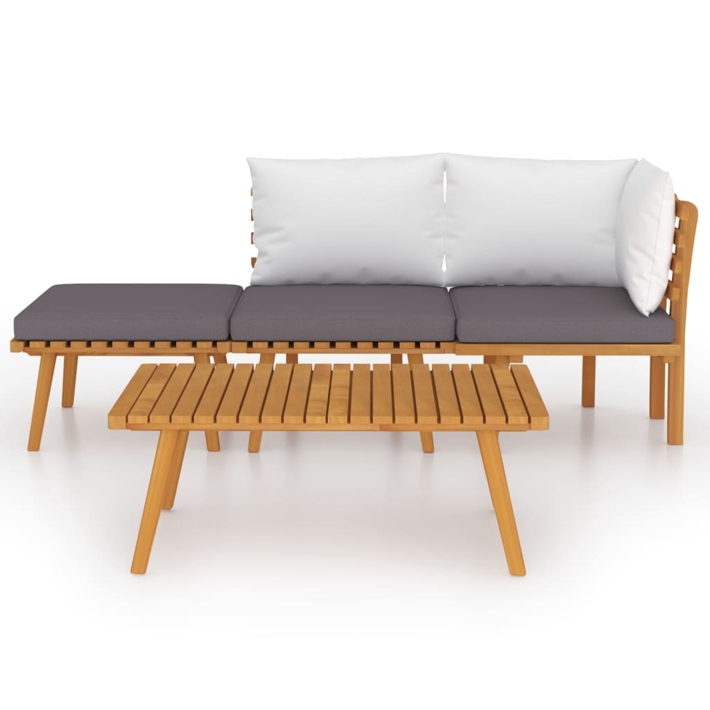 4-delige Loungeset met kussens massief acaciahout is nu te koop bij PeponiXL, paradijselijk wonen!