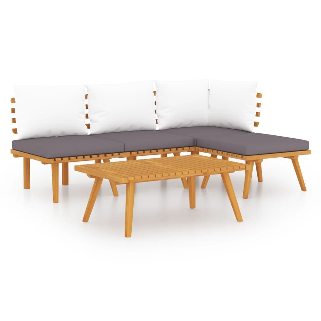 5-delige Loungeset met kussens massief acaciahout is nu te koop bij PeponiXL, paradijselijk wonen!