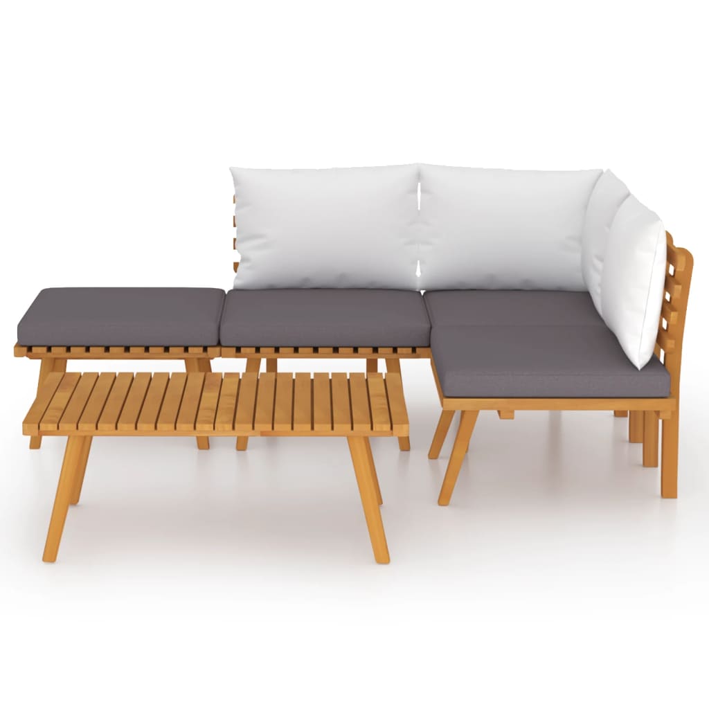 5-delige Loungeset met kussens massief acaciahout is nu te koop bij PeponiXL, paradijselijk wonen!