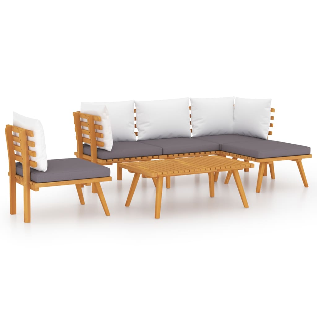 6-delige Loungeset met kussens massief acaciahout is nu te koop bij PeponiXL, paradijselijk wonen!