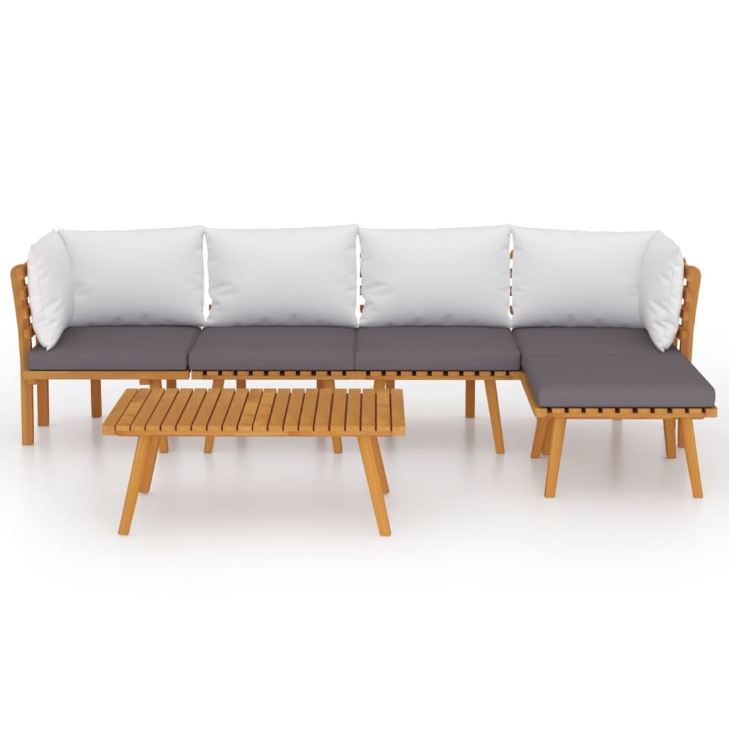 6-delige Loungeset met kussens massief acaciahout is nu te koop bij PeponiXL, paradijselijk wonen!