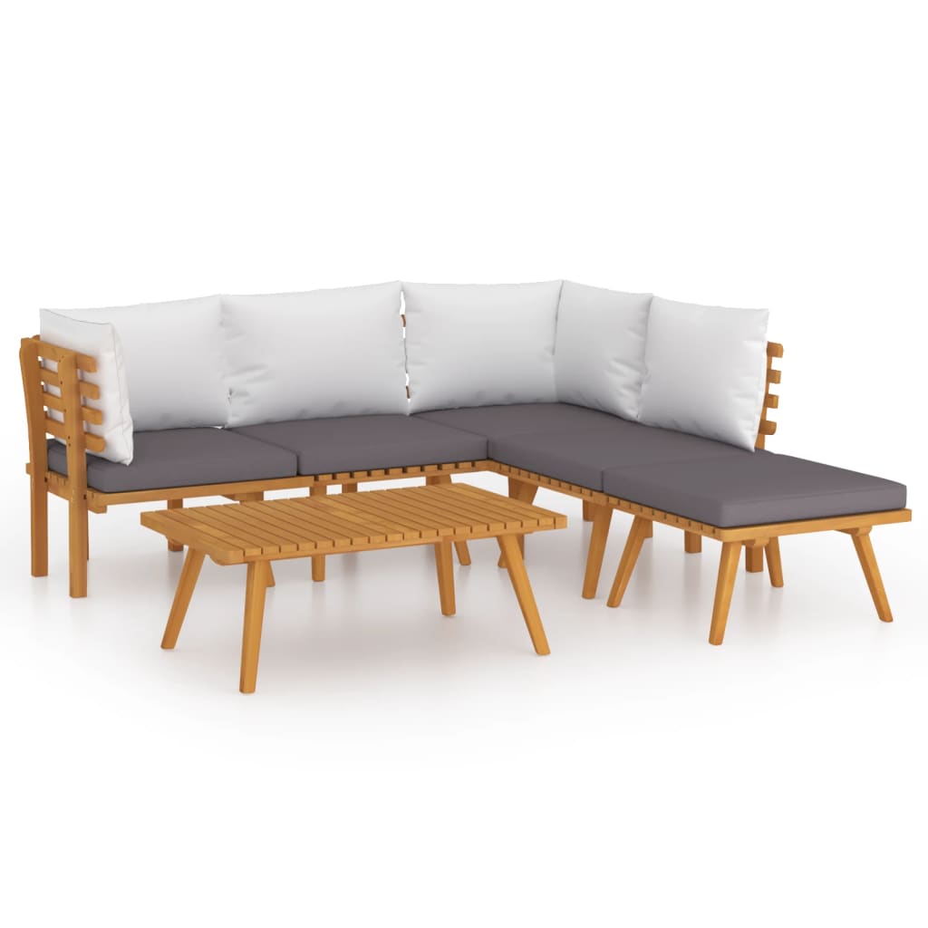 6-delige Loungeset met kussens massief acaciahout is nu te koop bij PeponiXL, paradijselijk wonen!