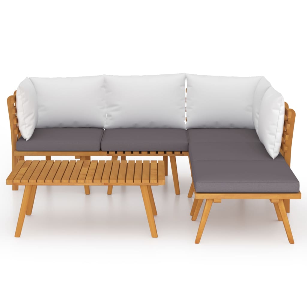 6-delige Loungeset met kussens massief acaciahout is nu te koop bij PeponiXL, paradijselijk wonen!
