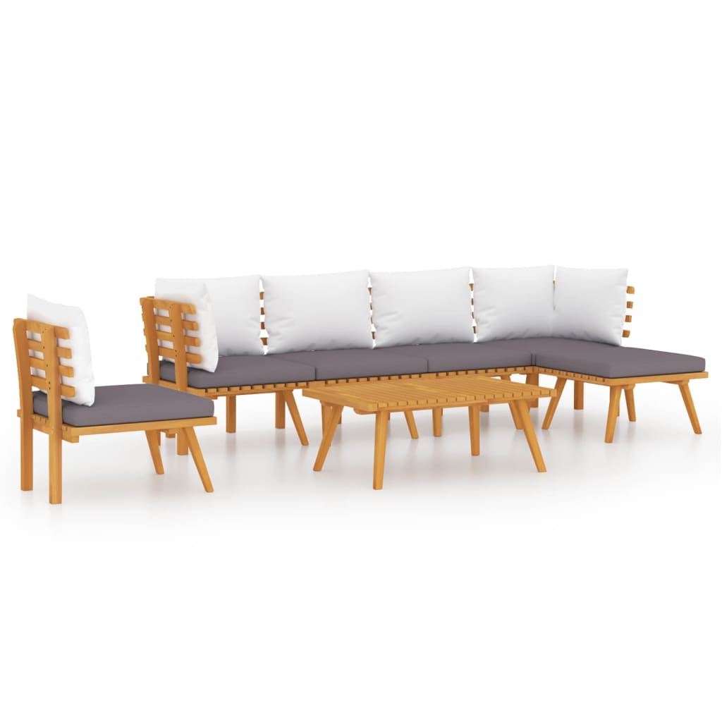 7-delige Loungeset met kussens massief acaciahout is nu te koop bij PeponiXL, paradijselijk wonen!