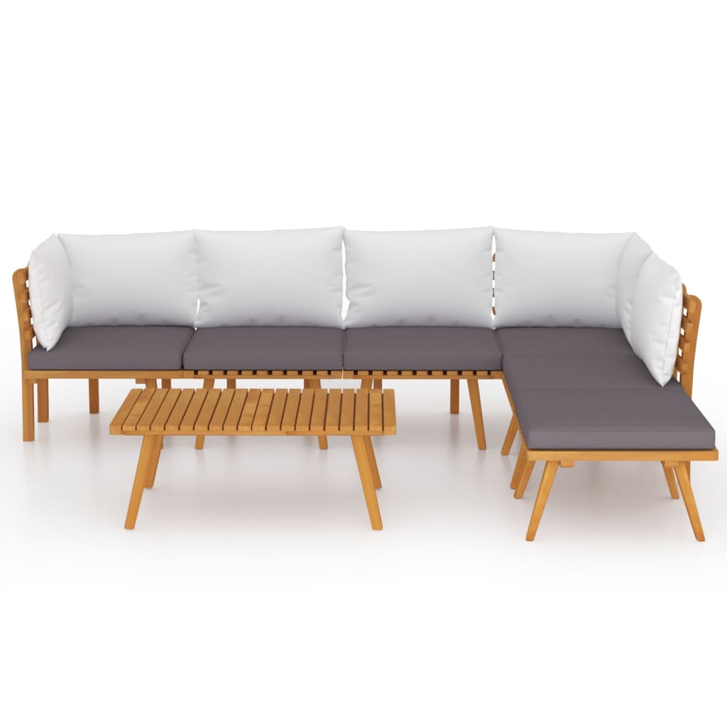 7-delige Loungeset met kussens massief acaciahout is nu te koop bij PeponiXL, paradijselijk wonen!