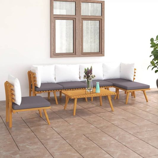 7-delige Loungeset met kussens massief acaciahout is nu te koop bij PeponiXL, paradijselijk wonen!