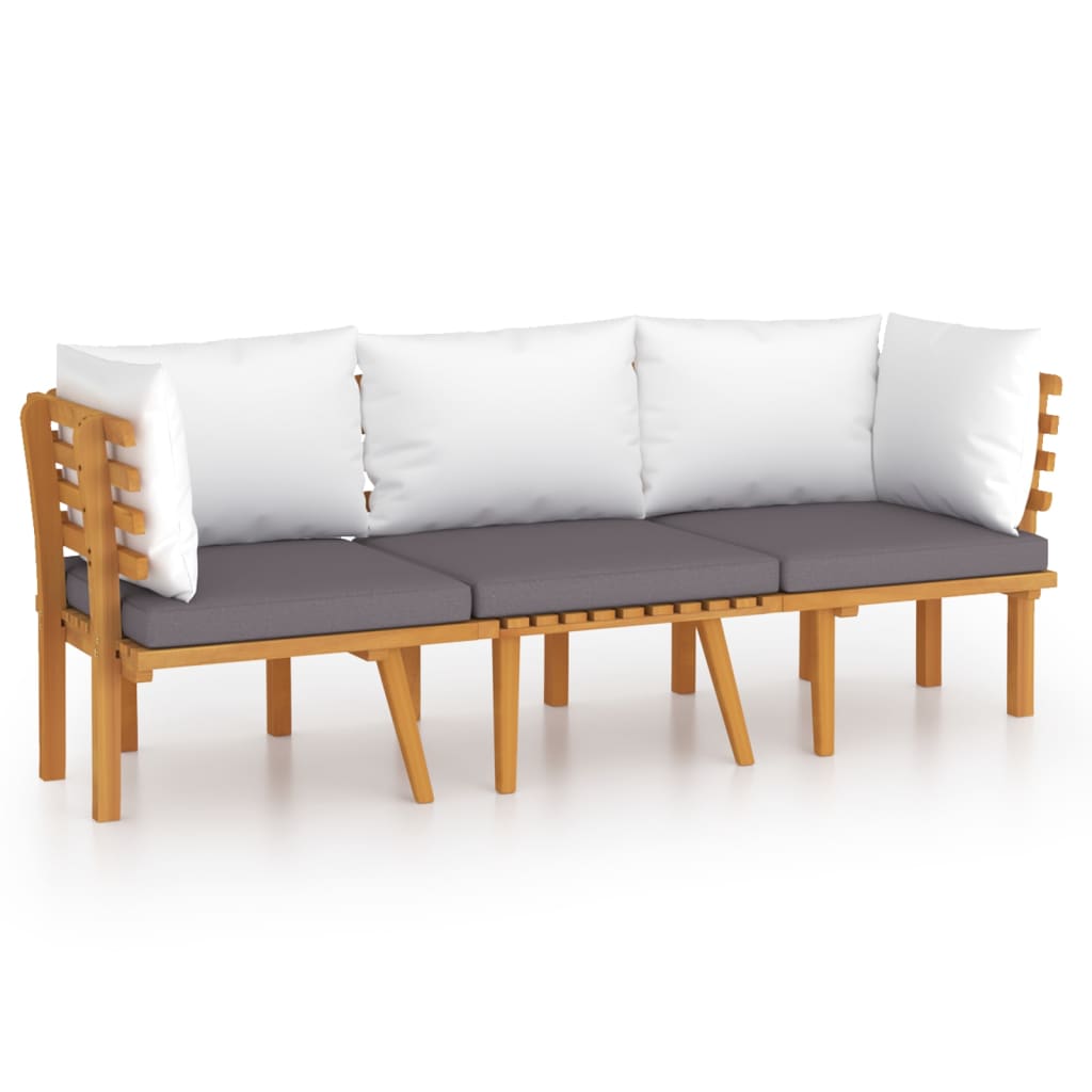 3-delige Loungeset met kussens massief acaciahout is nu te koop bij PeponiXL, paradijselijk wonen!