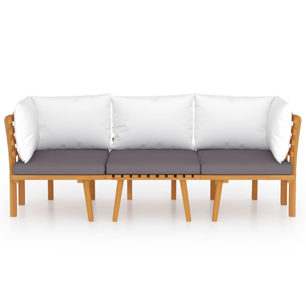 3-delige Loungeset met kussens massief acaciahout is nu te koop bij PeponiXL, paradijselijk wonen!