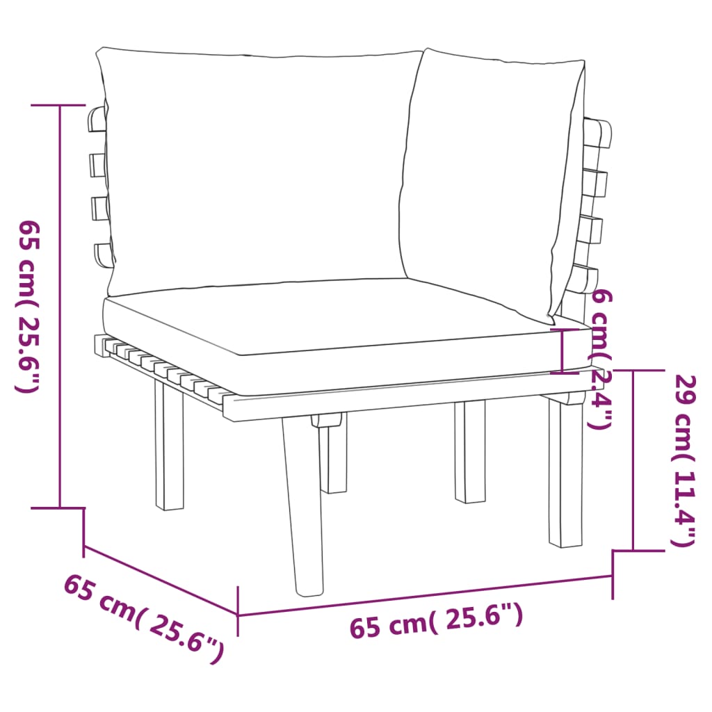 3-delige Loungeset met kussens massief acaciahout is nu te koop bij PeponiXL, paradijselijk wonen!