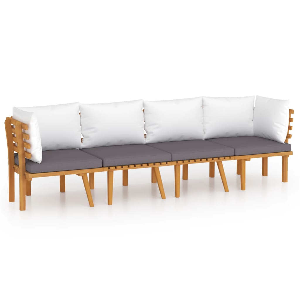 4-delige Loungeset met kussens massief acaciahout is nu te koop bij PeponiXL, paradijselijk wonen!
