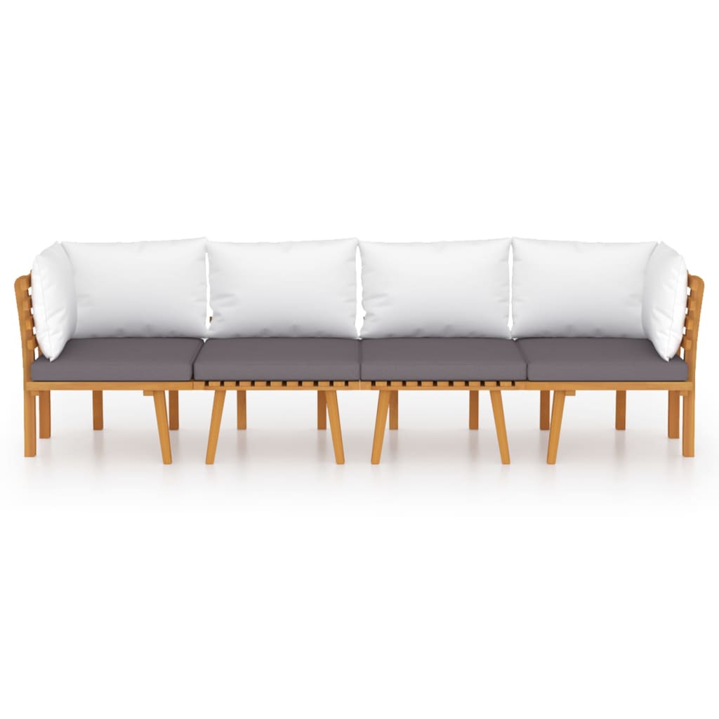 4-delige Loungeset met kussens massief acaciahout is nu te koop bij PeponiXL, paradijselijk wonen!