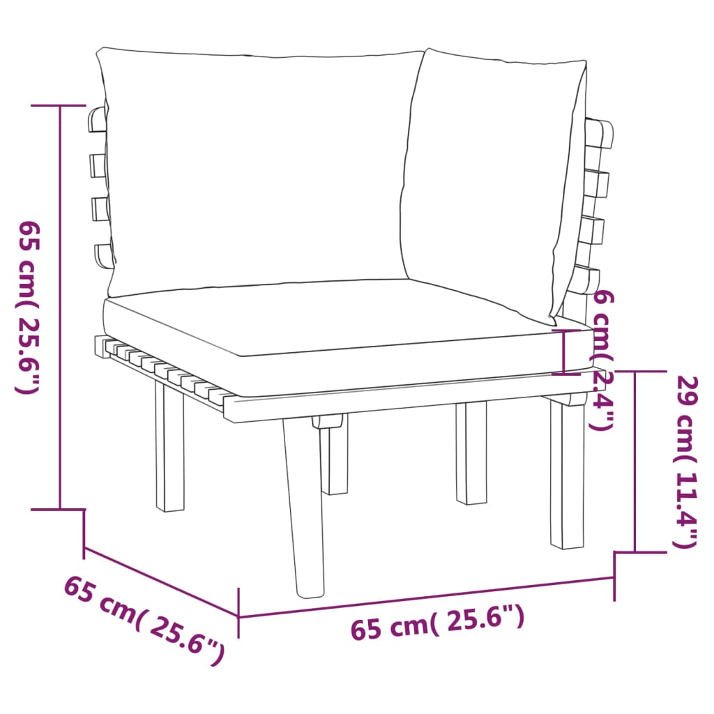 4-delige Loungeset met kussens massief acaciahout is nu te koop bij PeponiXL, paradijselijk wonen!