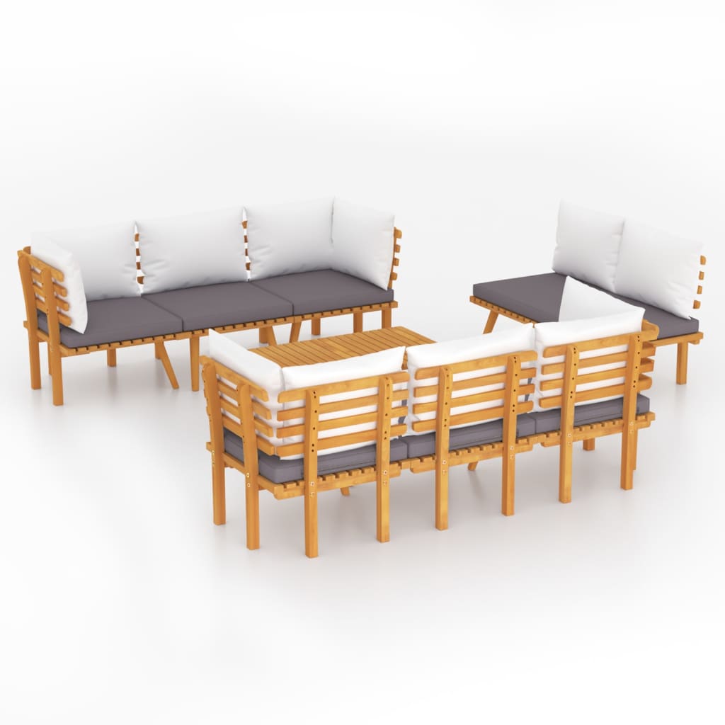 8-delige Loungeset met kussens massief acaciahout is nu te koop bij PeponiXL, paradijselijk wonen!
