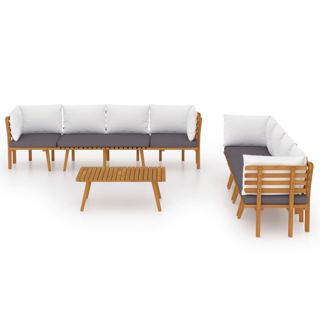8-delige Loungeset met kussens massief acaciahout is nu te koop bij PeponiXL, paradijselijk wonen!