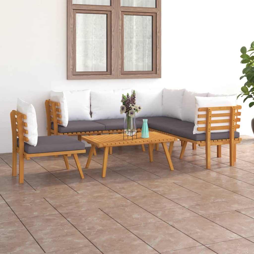 7-delige Loungeset met kussens massief acaciahout is nu te koop bij PeponiXL, paradijselijk wonen!