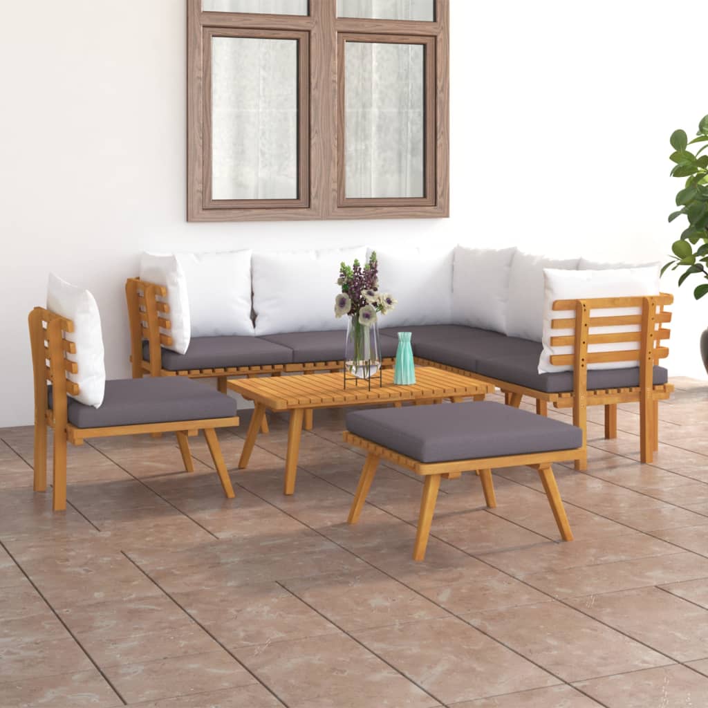 8-delige Loungeset met kussens massief acaciahout is nu te koop bij PeponiXL, paradijselijk wonen!
