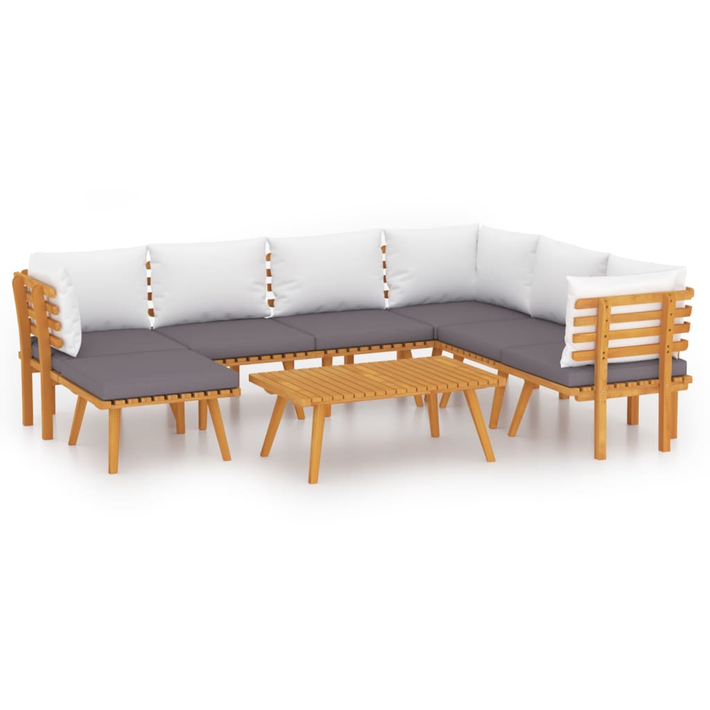8-delige Loungeset met kussens massief acaciahout is nu te koop bij PeponiXL, paradijselijk wonen!