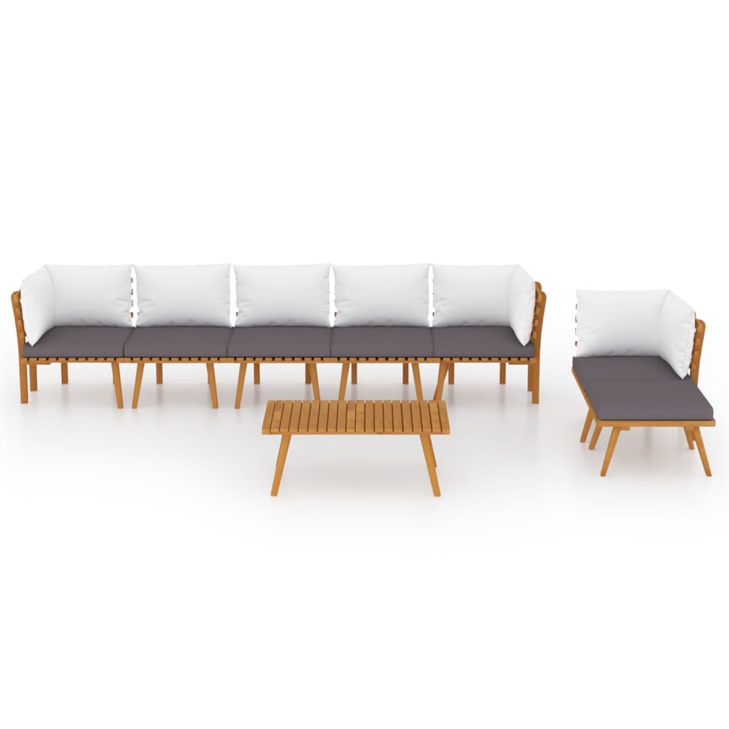 8-delige Loungeset met kussens massief acaciahout is nu te koop bij PeponiXL, paradijselijk wonen!