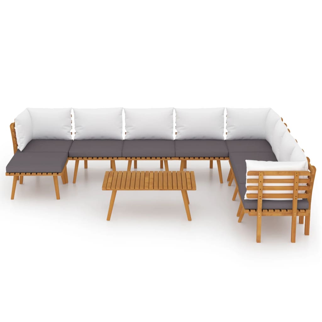 9-delige Loungeset met kussens massief acaciahout is nu te koop bij PeponiXL, paradijselijk wonen!