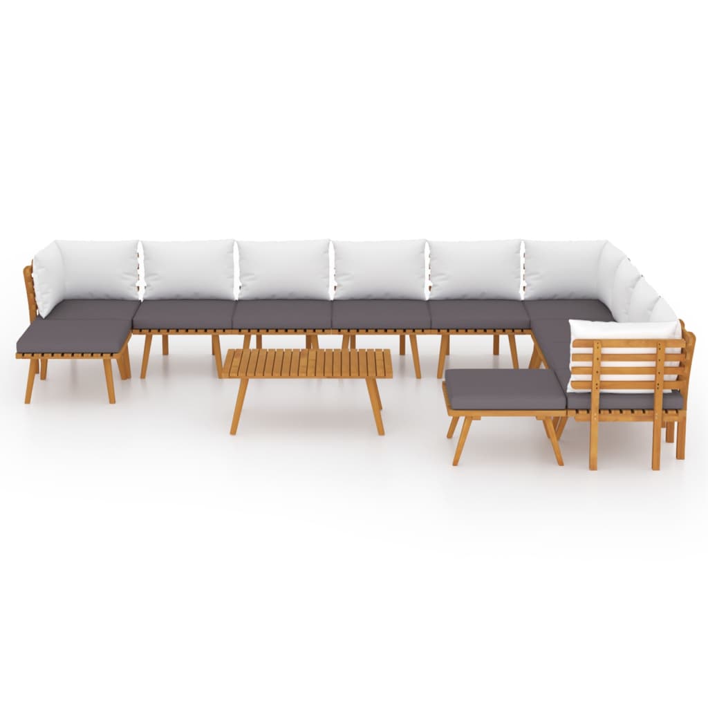 12-delige Loungeset met kussens massief acaciahout is nu te koop bij PeponiXL, paradijselijk wonen!