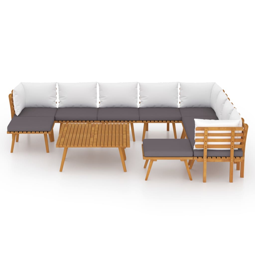 12-delige Loungeset met kussens massief acaciahout is nu te koop bij PeponiXL, paradijselijk wonen!