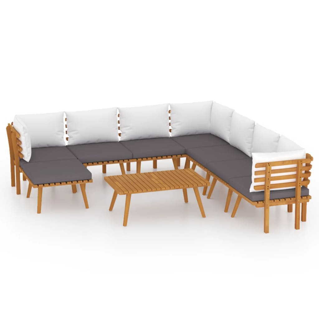 9-delige Loungeset met kussens massief acaciahout is nu te koop bij PeponiXL, paradijselijk wonen!