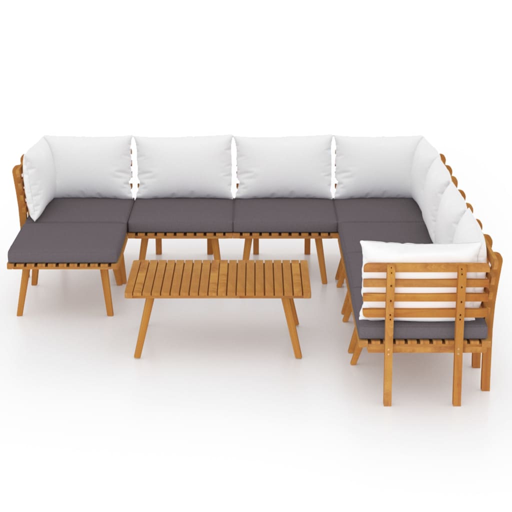 9-delige Loungeset met kussens massief acaciahout is nu te koop bij PeponiXL, paradijselijk wonen!
