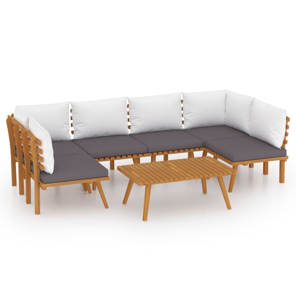 7-delige Loungeset met kussens massief acaciahout is nu te koop bij PeponiXL, paradijselijk wonen!
