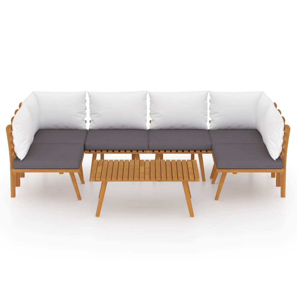 7-delige Loungeset met kussens massief acaciahout is nu te koop bij PeponiXL, paradijselijk wonen!