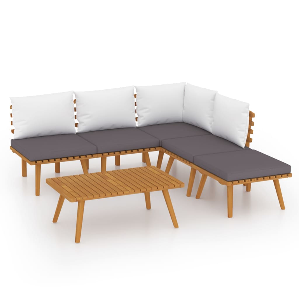 6-delige Loungeset met kussens massief acaciahout is nu te koop bij PeponiXL, paradijselijk wonen!