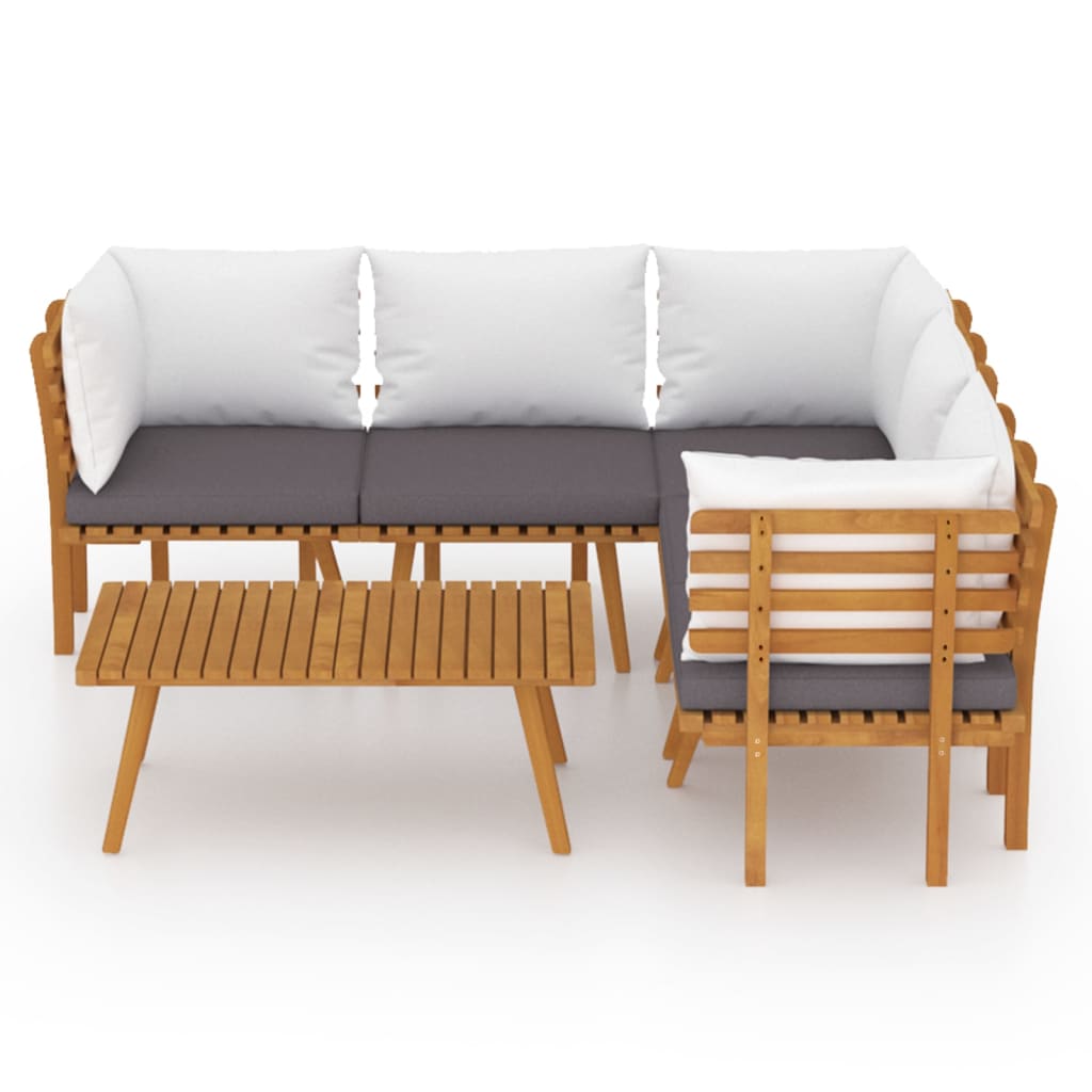 6-delige Loungeset met kussens massief acaciahout is nu te koop bij PeponiXL, paradijselijk wonen!