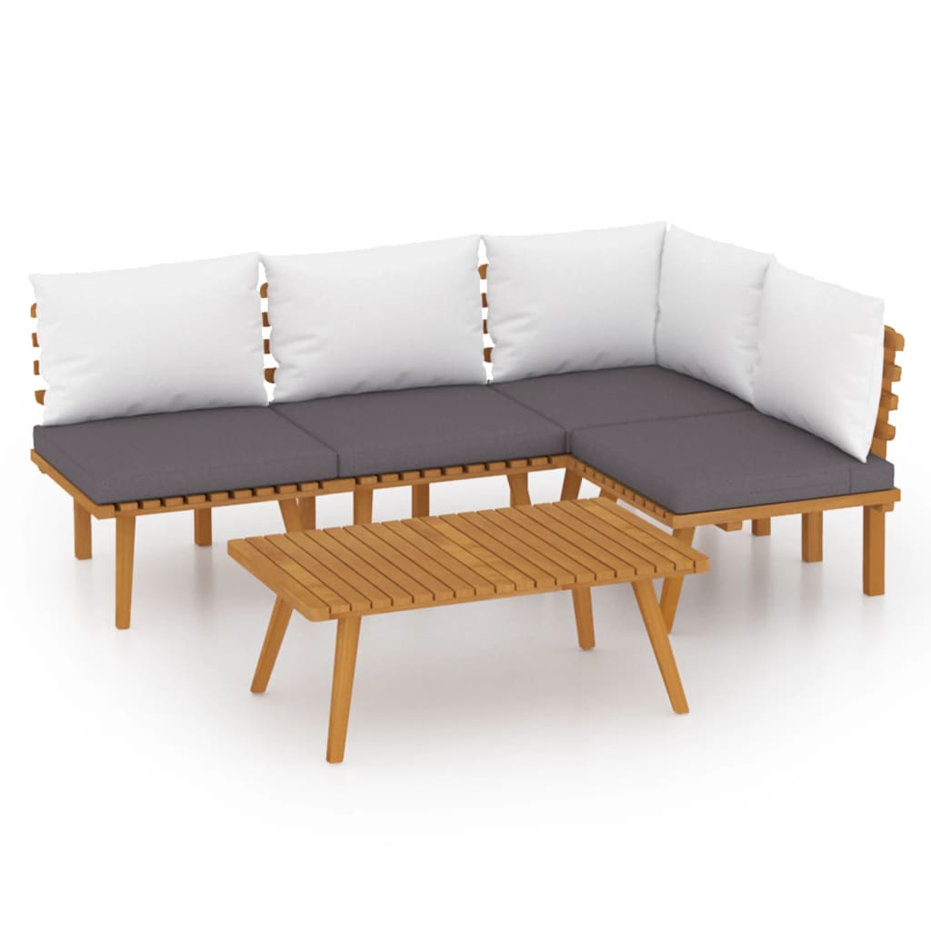 5-delige Loungeset met kussens massief acaciahout is nu te koop bij PeponiXL, paradijselijk wonen!