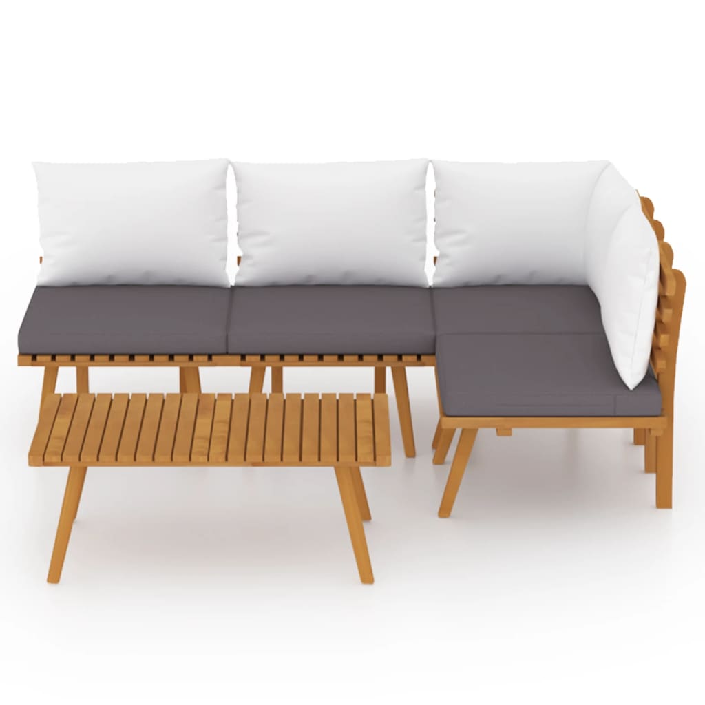 5-delige Loungeset met kussens massief acaciahout is nu te koop bij PeponiXL, paradijselijk wonen!
