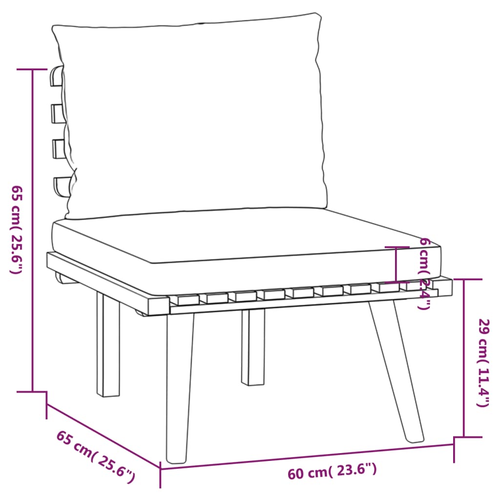 7-delige Loungeset met kussens massief acaciahout is nu te koop bij PeponiXL, paradijselijk wonen!