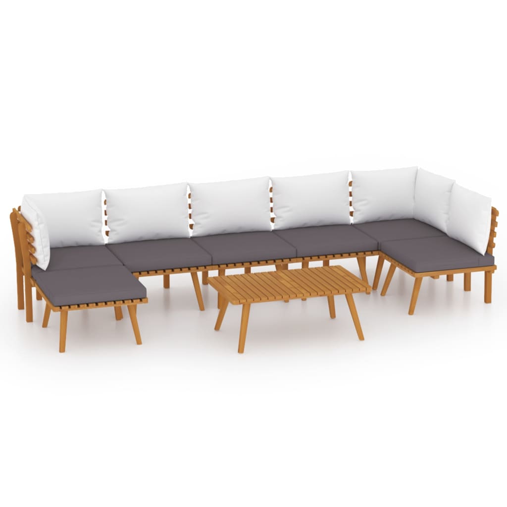 8-delige Loungeset met kussens massief acaciahout is nu te koop bij PeponiXL, paradijselijk wonen!