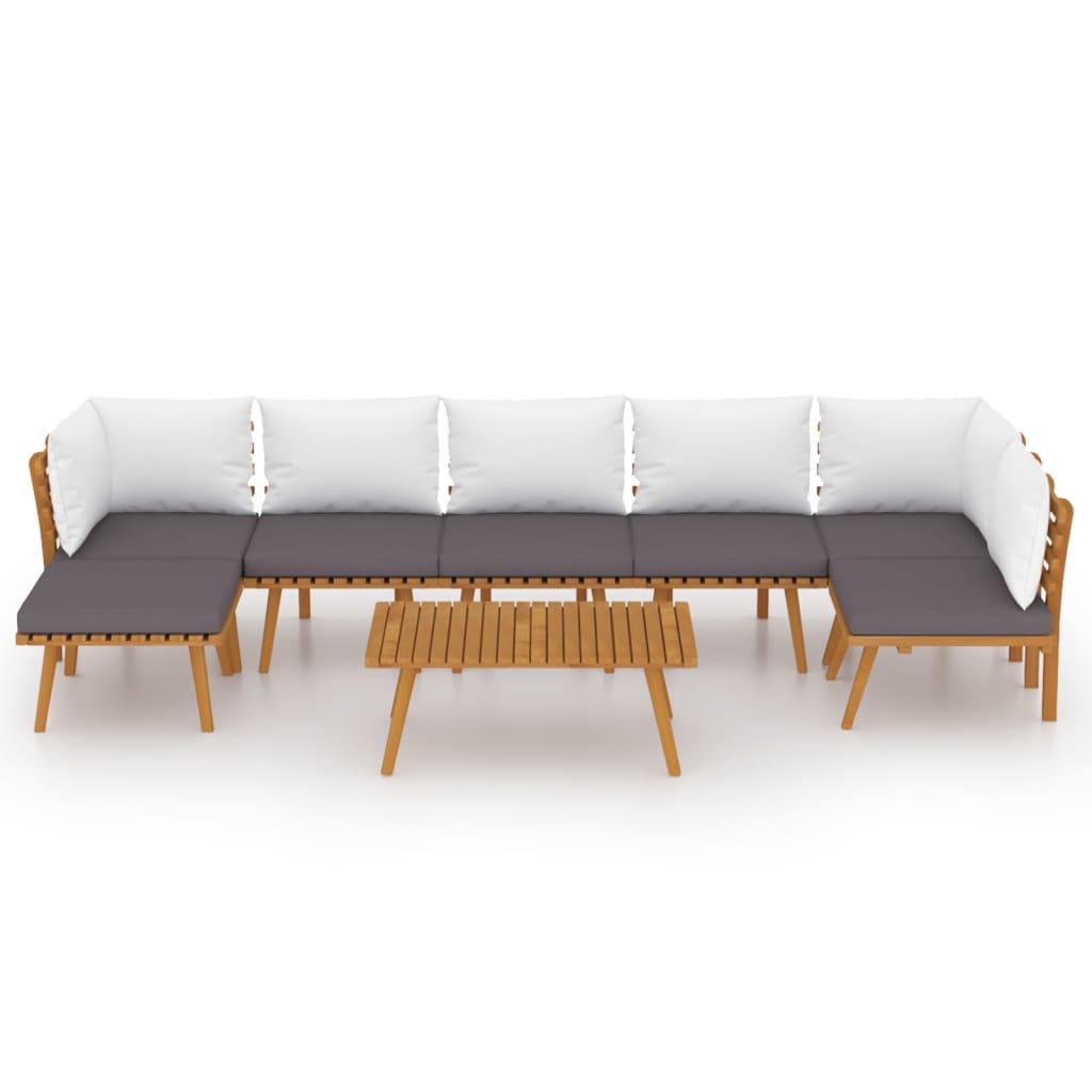 8-delige Loungeset met kussens massief acaciahout is nu te koop bij PeponiXL, paradijselijk wonen!