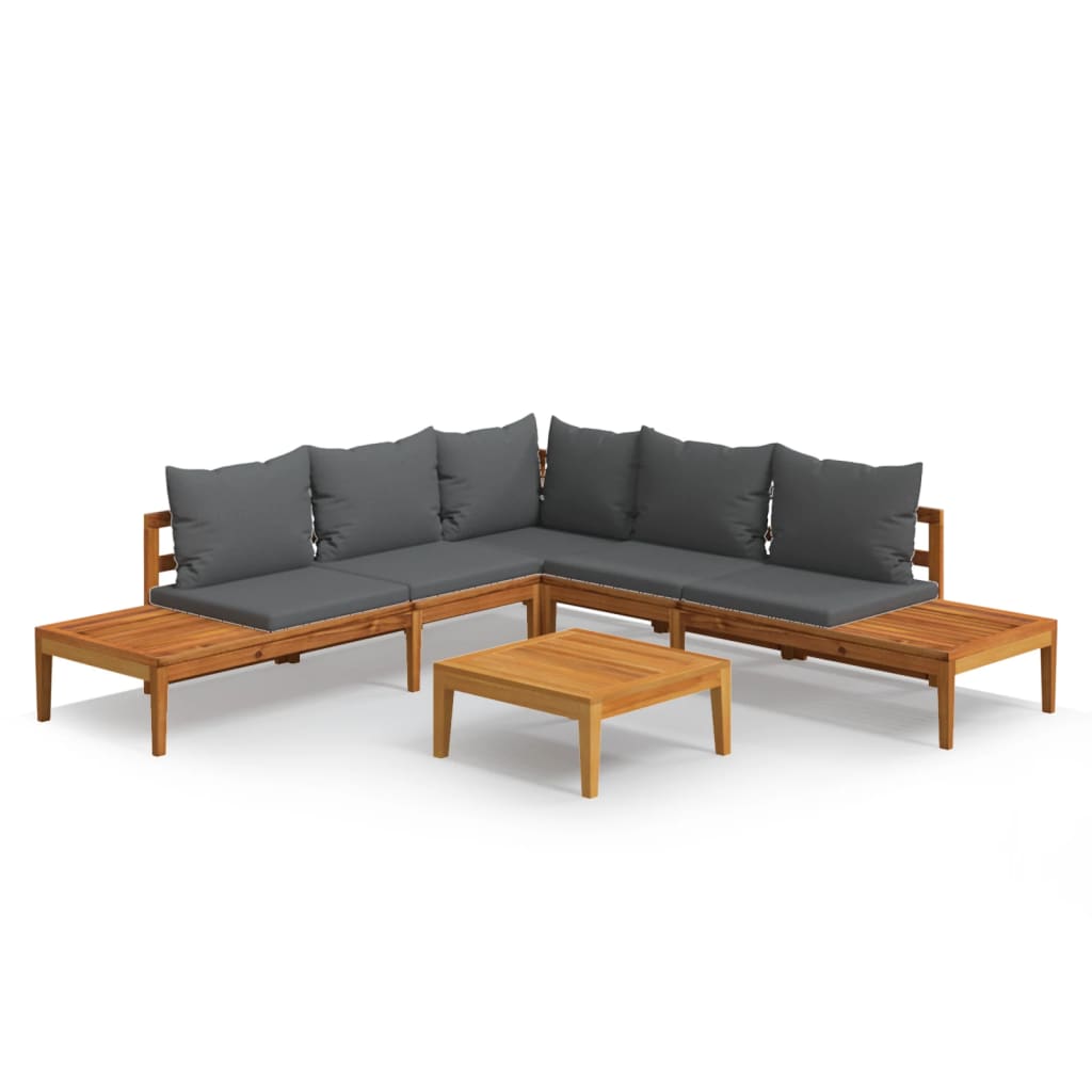 4-delige Loungeset met donkergrijze kussens acaciahout is nu te koop bij PeponiXL, paradijselijk wonen!