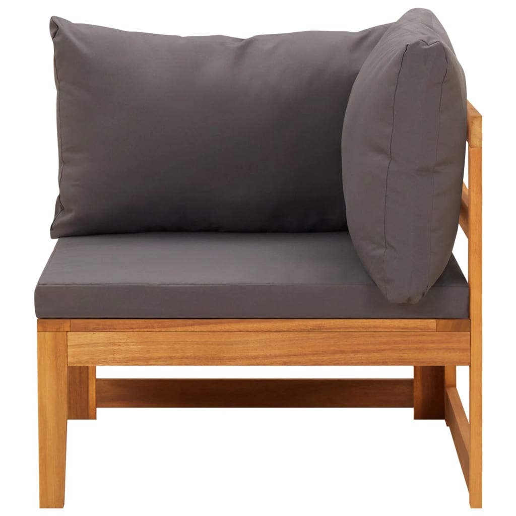 3-delige Loungeset met donkergrijze kussens acaciahout is nu te koop bij PeponiXL, paradijselijk wonen!