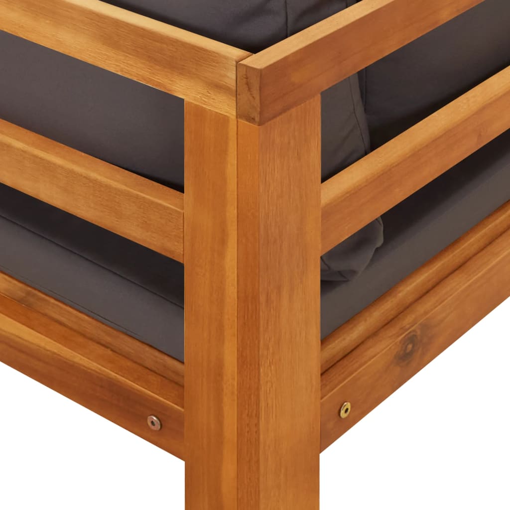 3-delige Loungeset met donkergrijze kussens acaciahout is nu te koop bij PeponiXL, paradijselijk wonen!