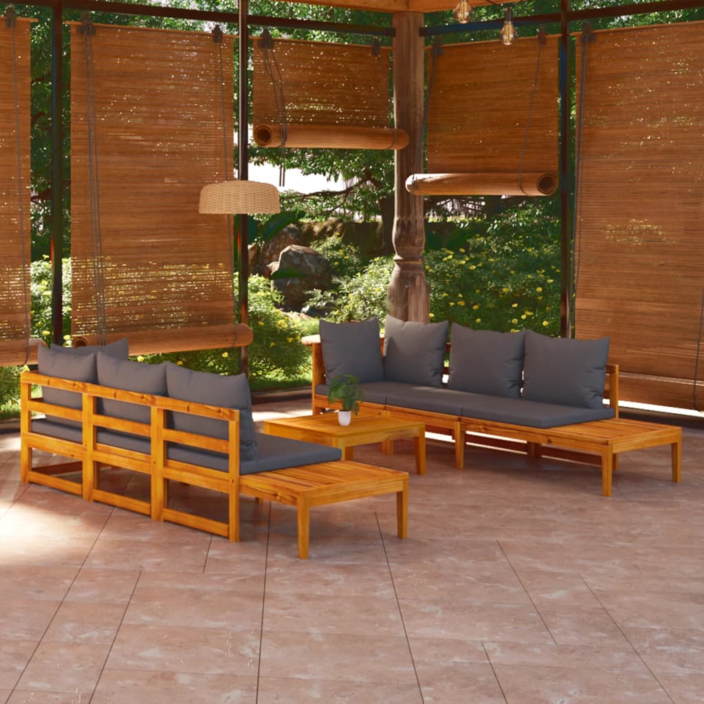 5-delige Loungeset met donkergrijze kussens acaciahout is nu te koop bij PeponiXL, paradijselijk wonen!