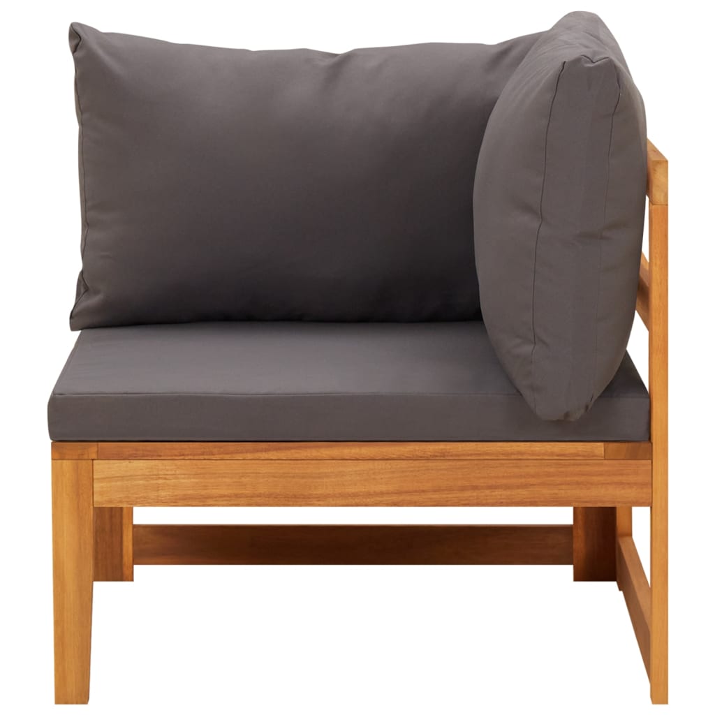 4-delige Loungeset met donkergrijze kussens acaciahout is nu te koop bij PeponiXL, paradijselijk wonen!