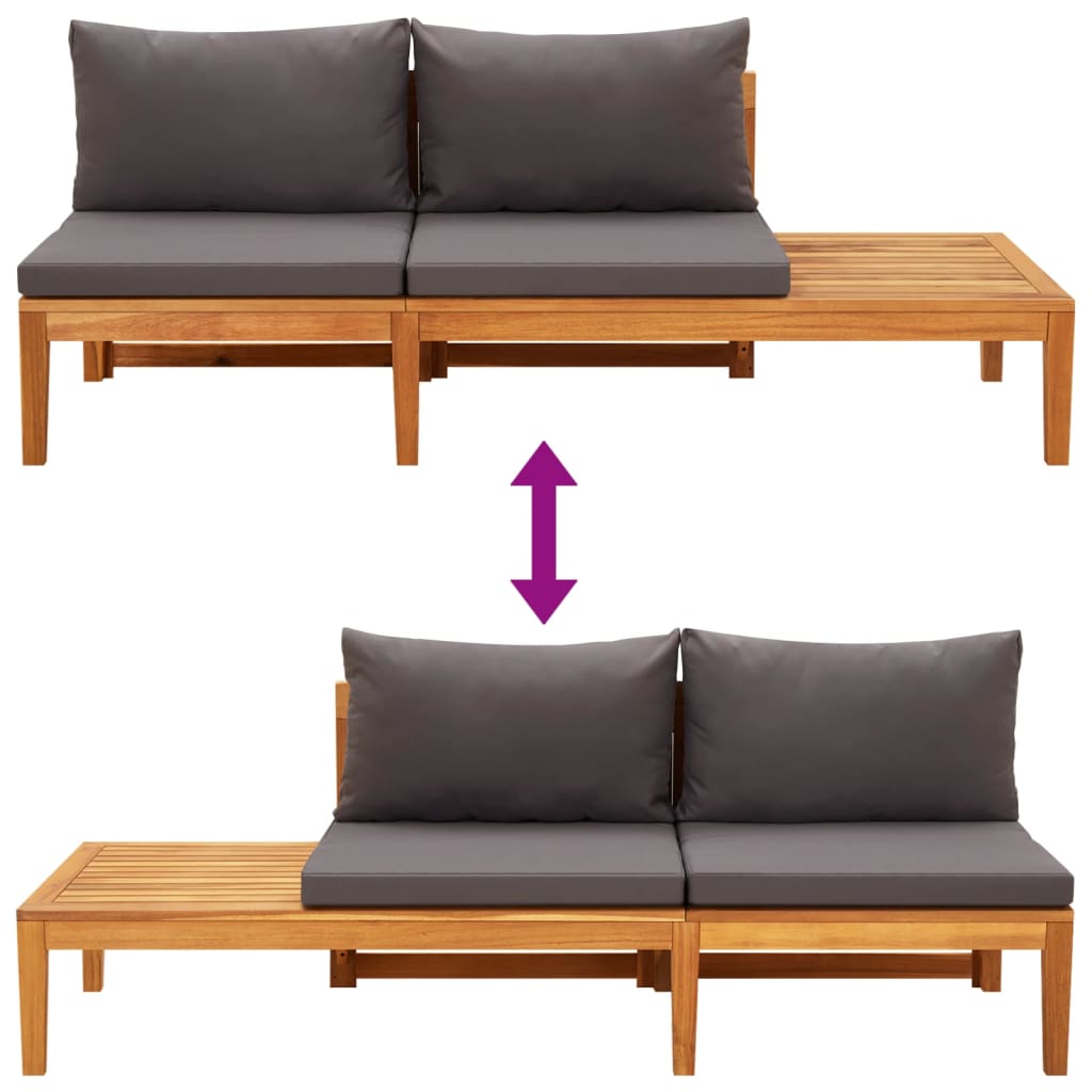 4-delige Loungeset met donkergrijze kussens acaciahout is nu te koop bij PeponiXL, paradijselijk wonen!