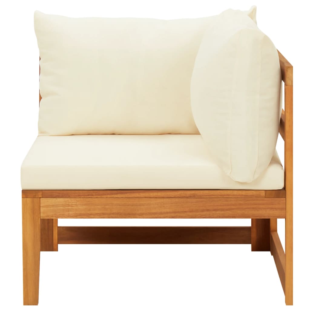 3-delige Loungeset met crèmewitte kussens acaciahout is nu te koop bij PeponiXL, paradijselijk wonen!