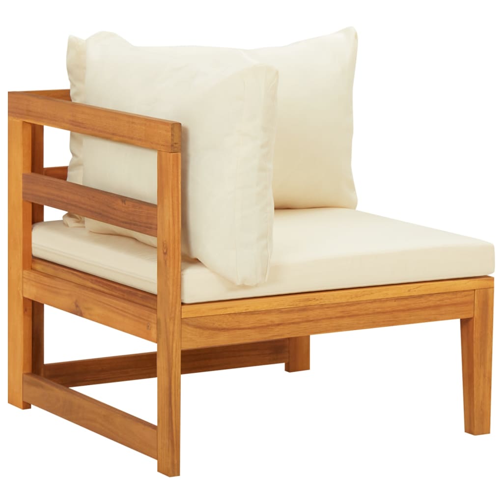 3-delige Loungeset met crèmewitte kussens acaciahout is nu te koop bij PeponiXL, paradijselijk wonen!