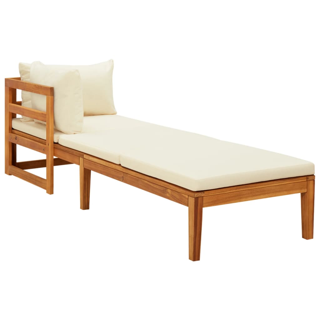 3-delige Loungeset met crèmewitte kussens acaciahout is nu te koop bij PeponiXL, paradijselijk wonen!
