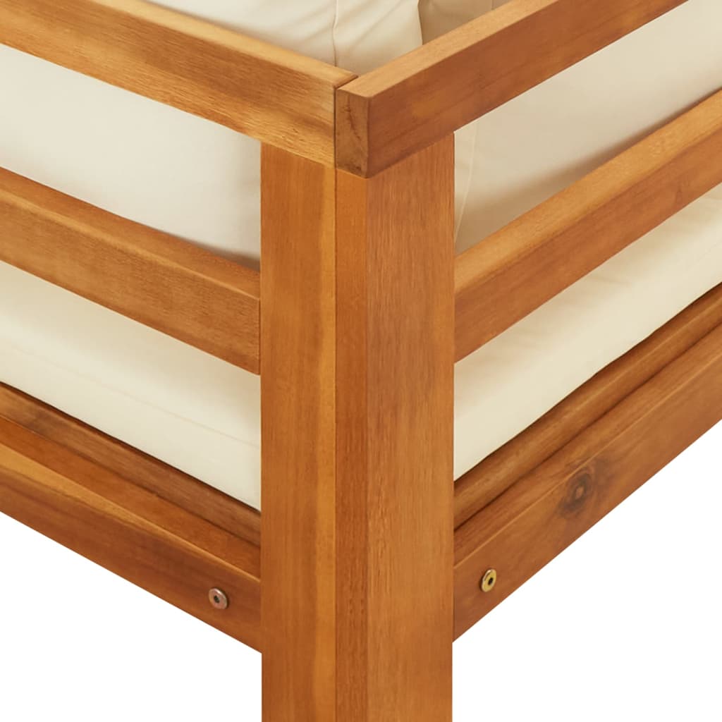 3-delige Loungeset met crèmewitte kussens acaciahout is nu te koop bij PeponiXL, paradijselijk wonen!