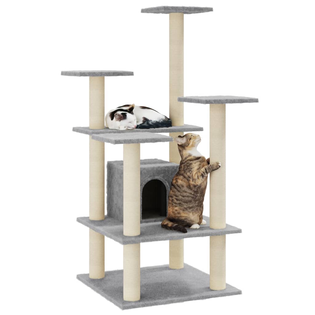 Kattenkrabpaal met sisal krabpalen 110 cm lichtgrijs is nu te koop bij PeponiXL, paradijselijk wonen!