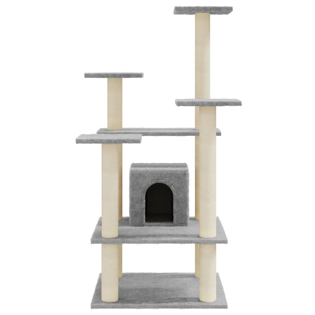 Kattenkrabpaal met sisal krabpalen 110 cm lichtgrijs is nu te koop bij PeponiXL, paradijselijk wonen!