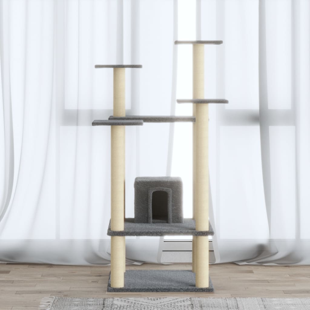 Kattenkrabpaal met sisal krabpalen 110 cm lichtgrijs is nu te koop bij PeponiXL, paradijselijk wonen!