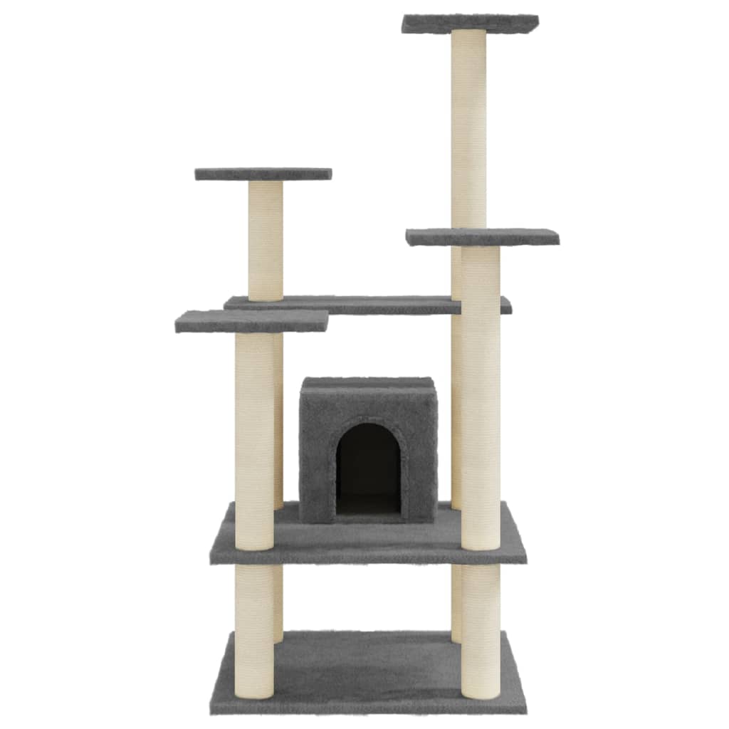 Kattenkrabpaal met sisal krabpalen 110 cm donkergrijs is nu te koop bij PeponiXL, paradijselijk wonen!